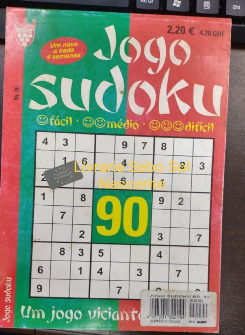 Livro Sudoku Ed. 03 - Médio/Difícil - Com Números Grandes - Só