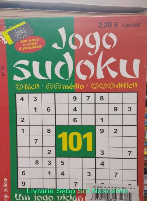 Nº 101 Jogo Sudoku - Fácil, Médio, Difícil